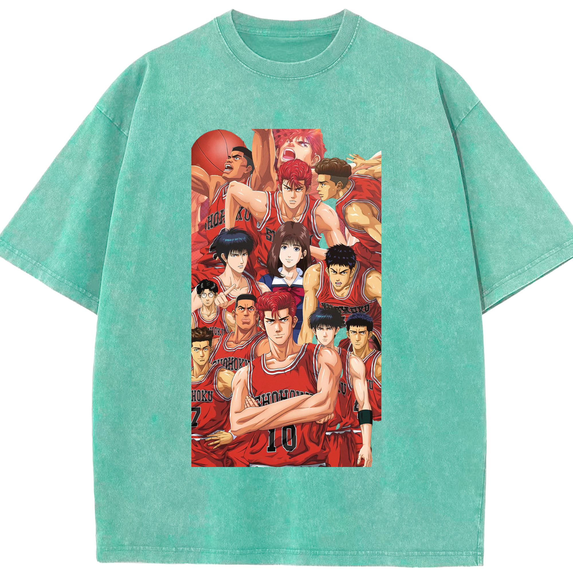 （画像用） SLAM DUNK／スラムダンク 綿100% ヴィンテージ風 半袖Tシャツ（フロントプリント）